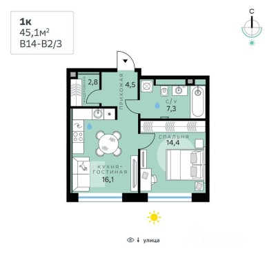 1к. квартира