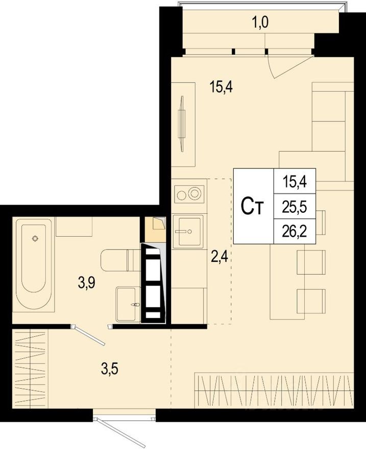 1к. квартира