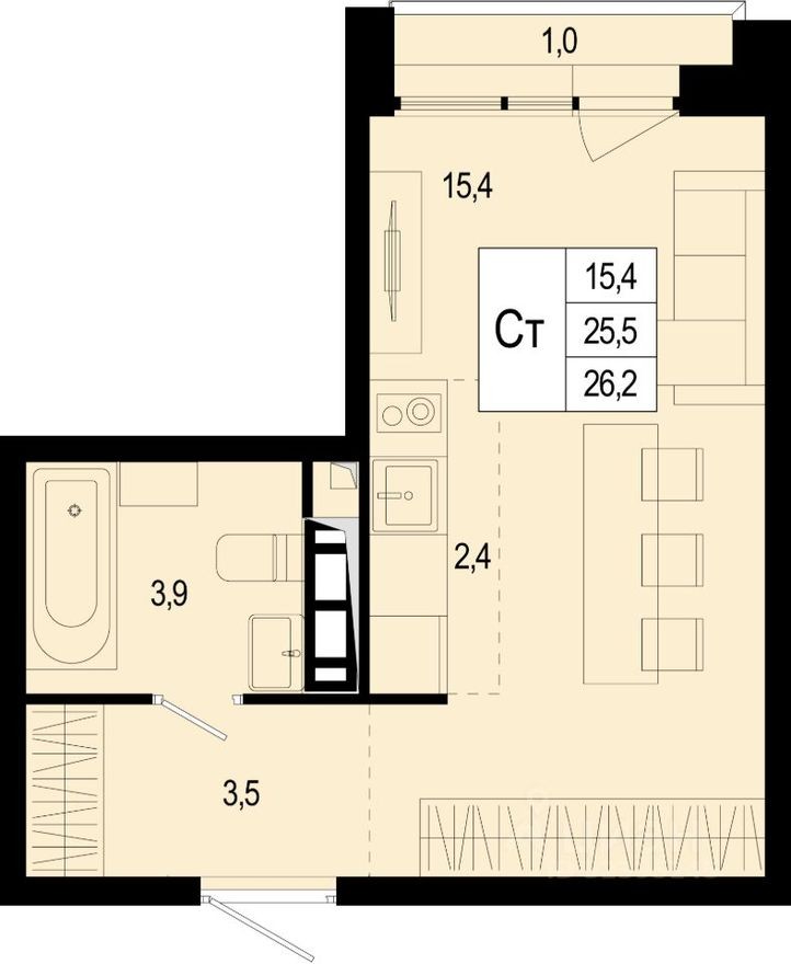 1к. квартира