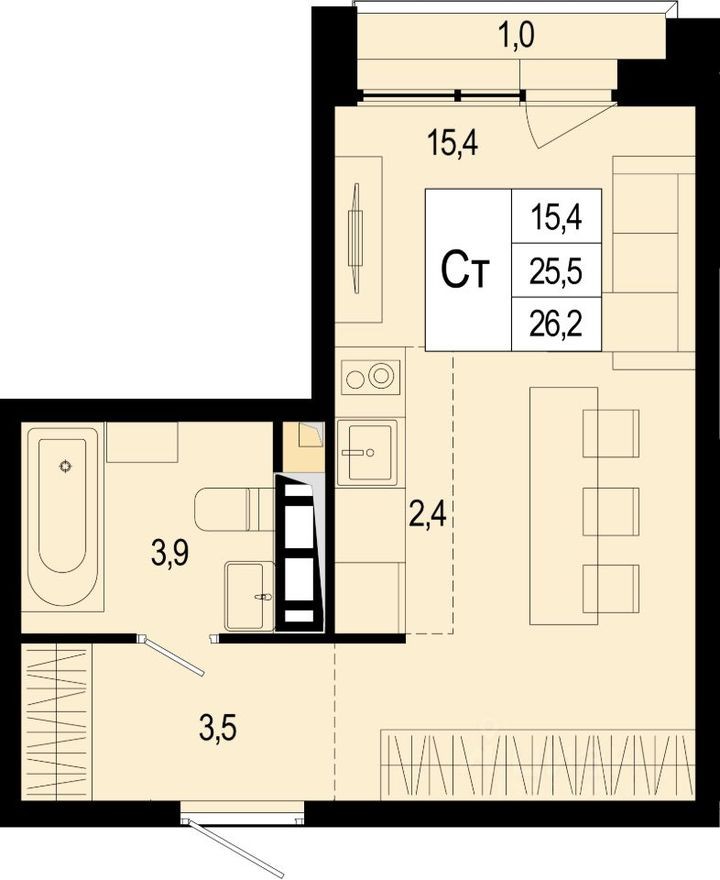 1к. квартира