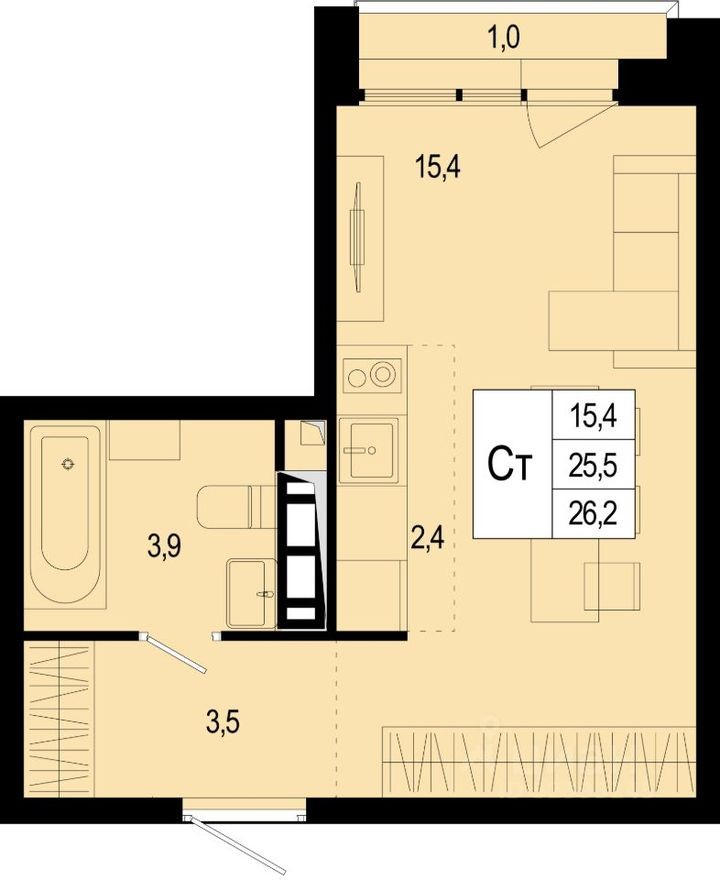 1к. квартира