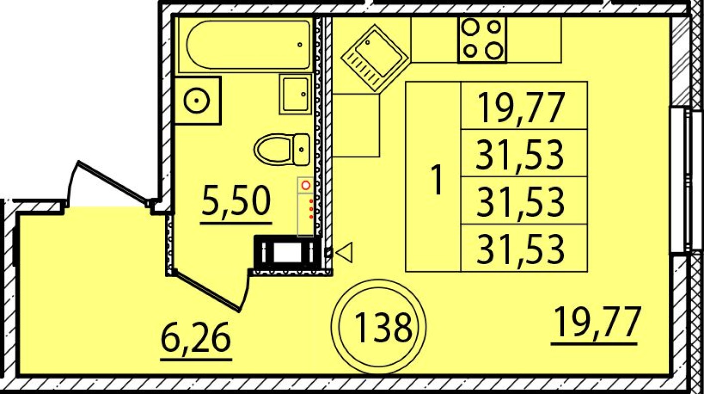 Планировка — Студия-квартира