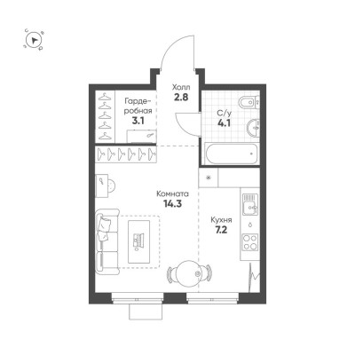 1к. квартира