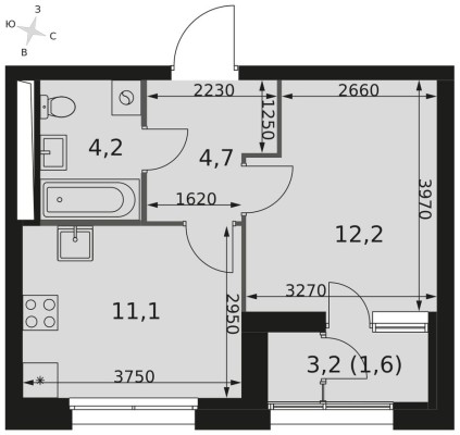 1к. квартира