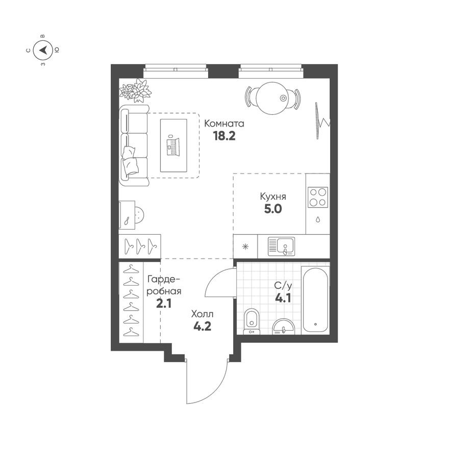 1к. квартира