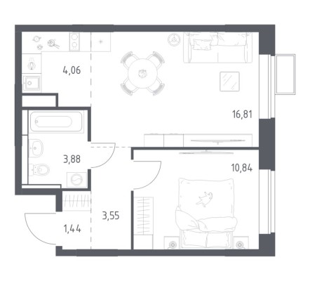 1к. квартира