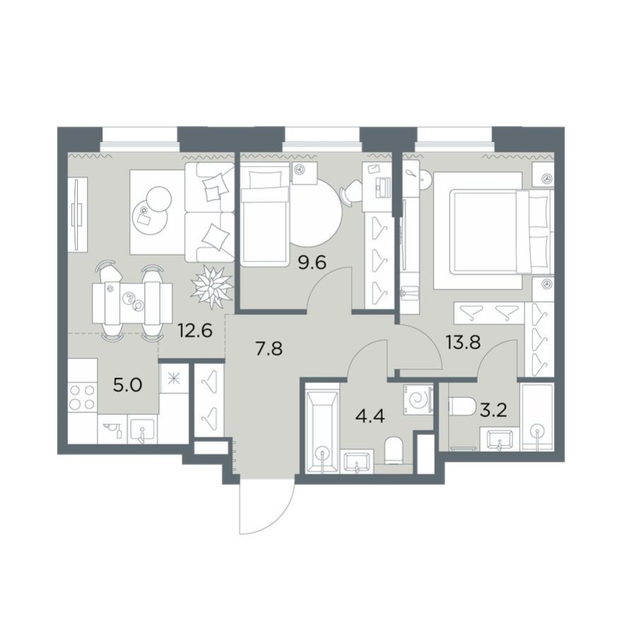 3к. квартира