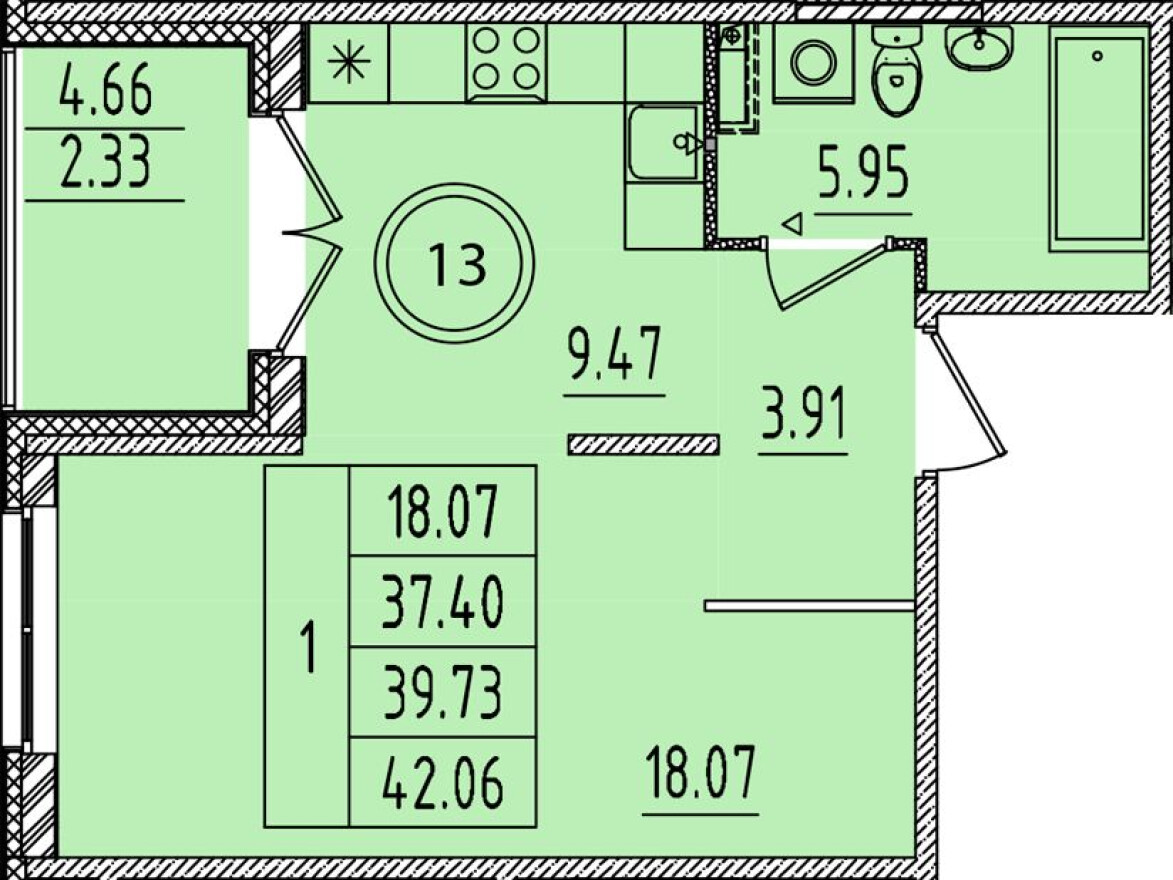 1к. квартира