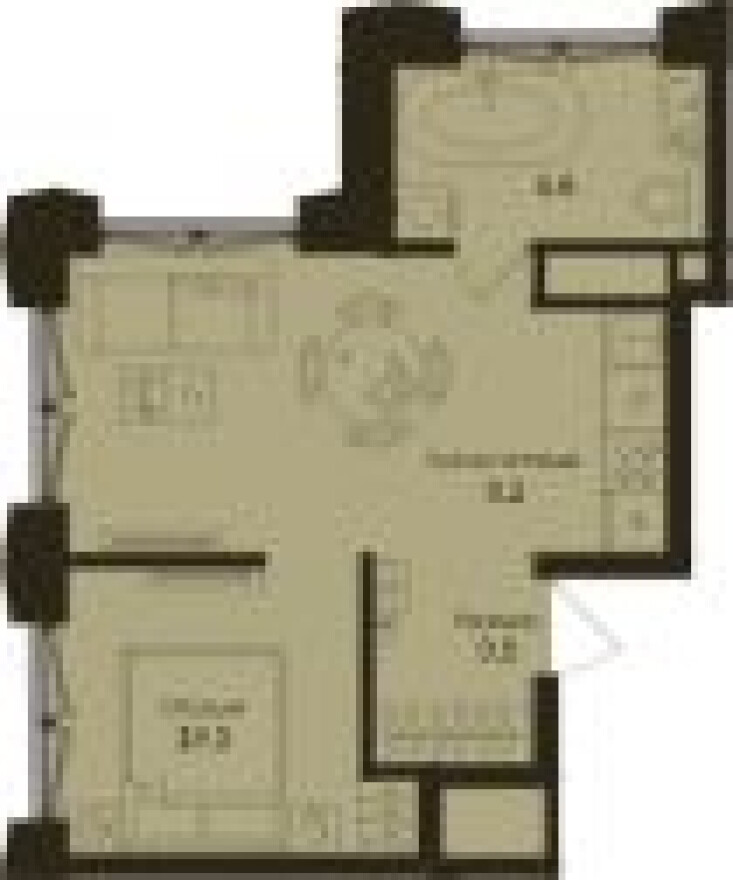 Планировка — 1к. квартира, 36.8 м²