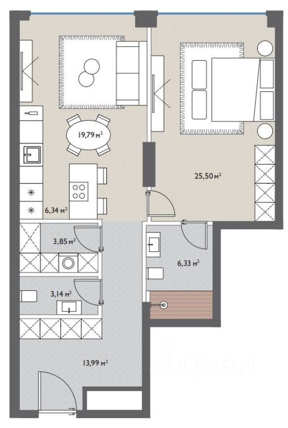 1к. квартира