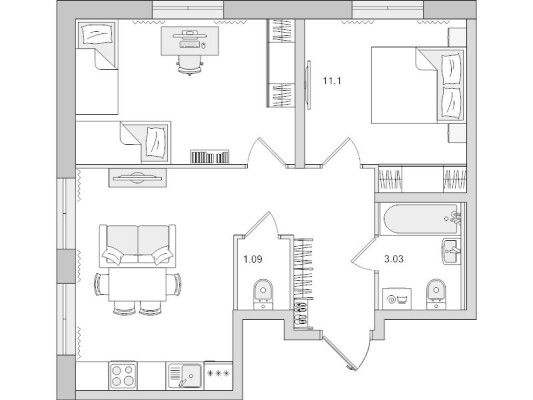 2к. квартира