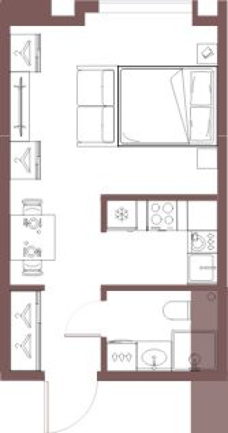 Планировка — Студия-квартира, 28.3 м²