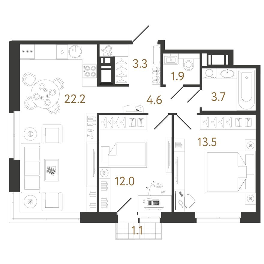 2к. квартира
