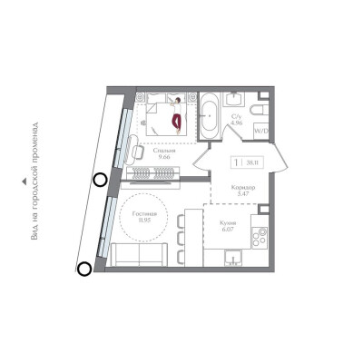 1к. квартира