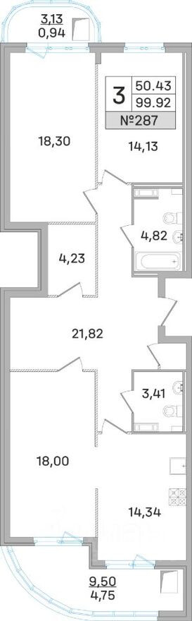 3к. квартира