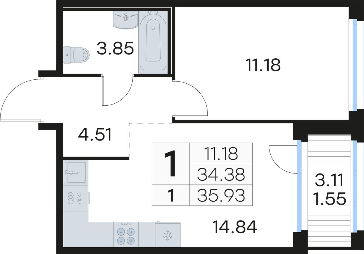 1е квартира