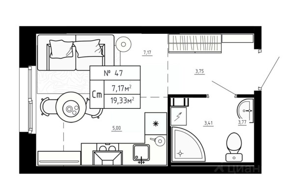 1к. квартира