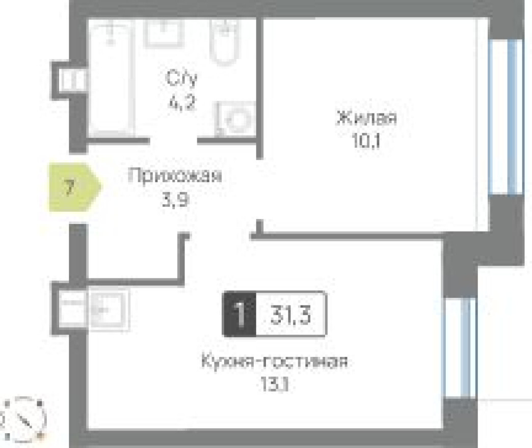 1к. квартира