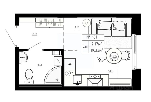 1к. квартира
