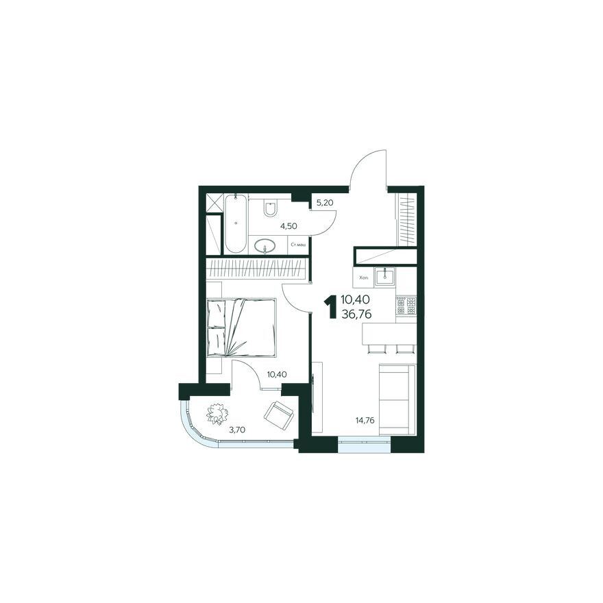 1к. квартира