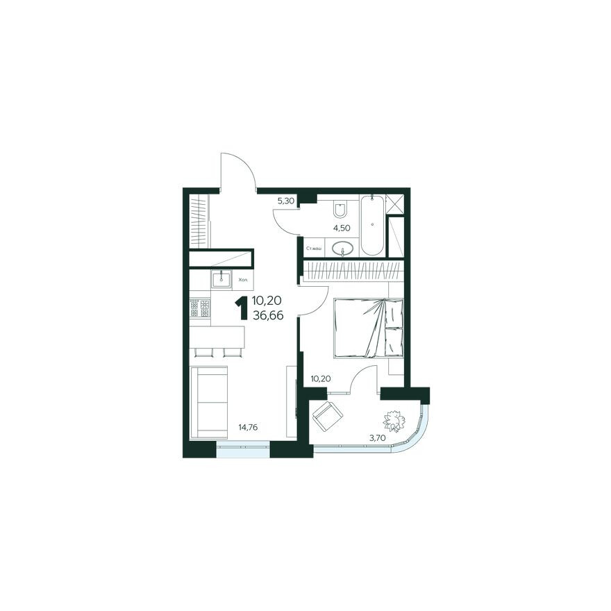 1к. квартира