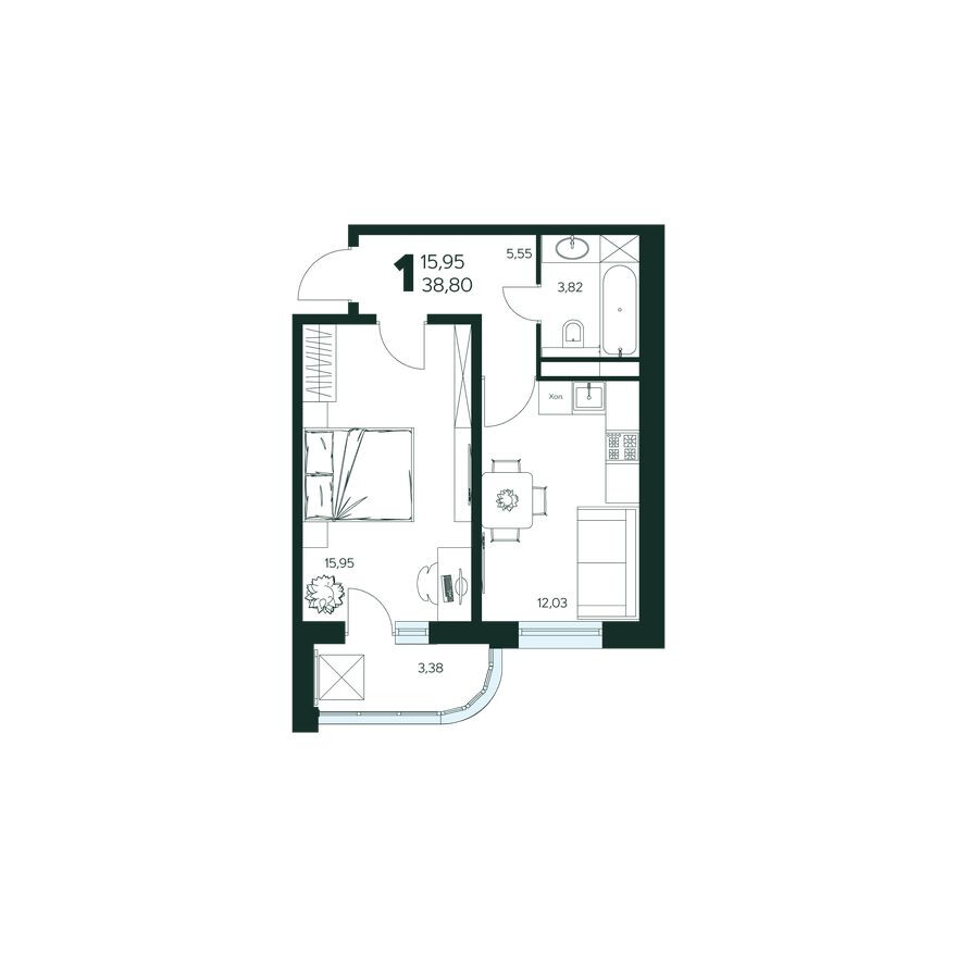 1к. квартира