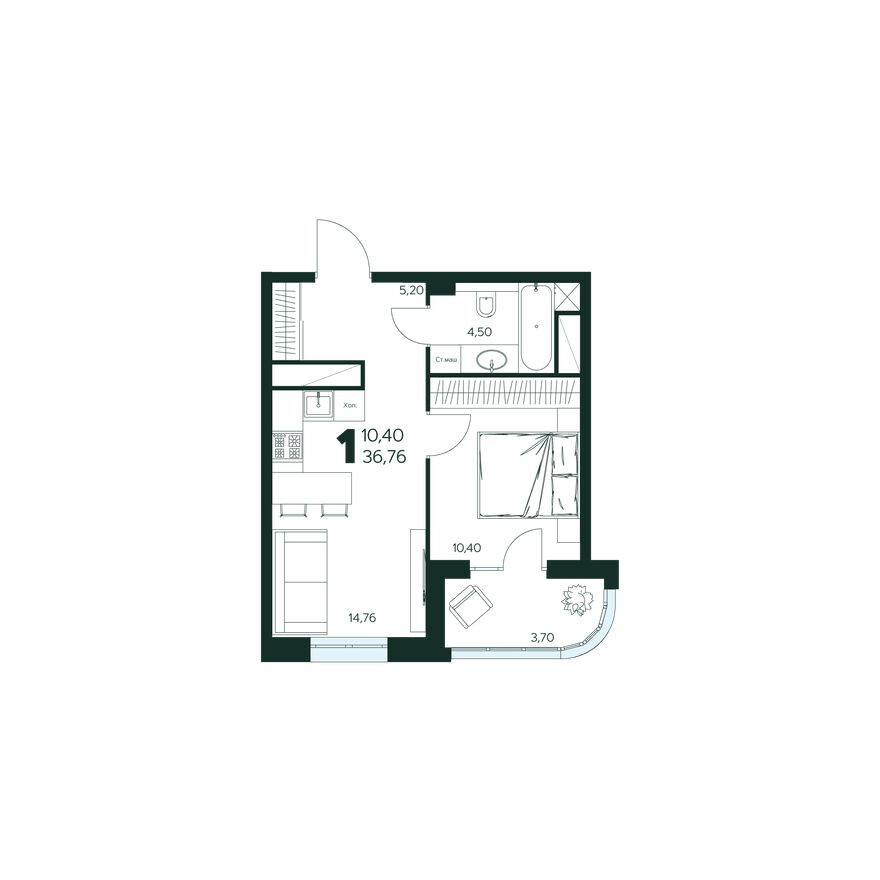 1к. квартира