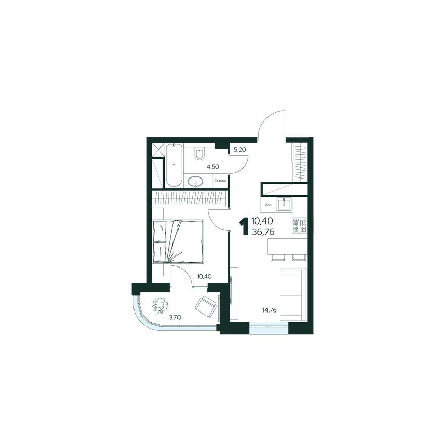 1к. квартира