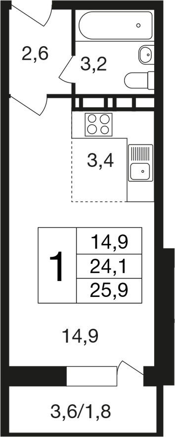 1к. квартира