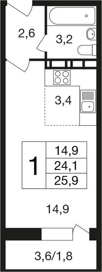 1к. квартира