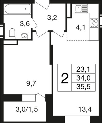 2к. квартира