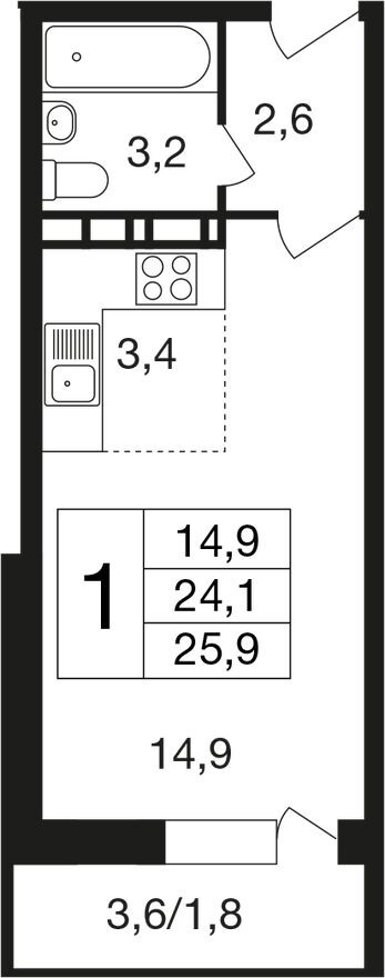 1к. квартира