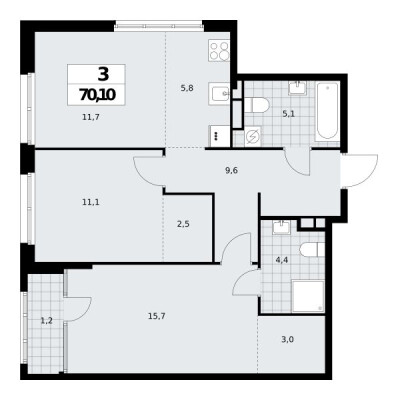 3к. квартира