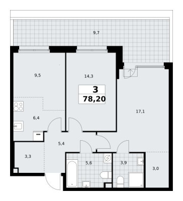 3к. квартира