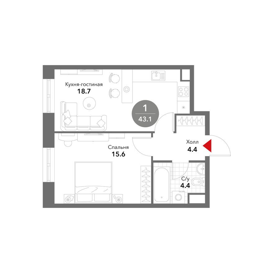 1к. квартира