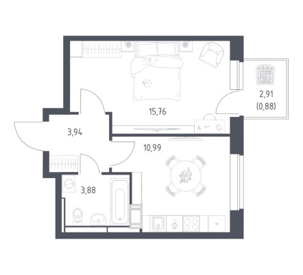 1к. квартира