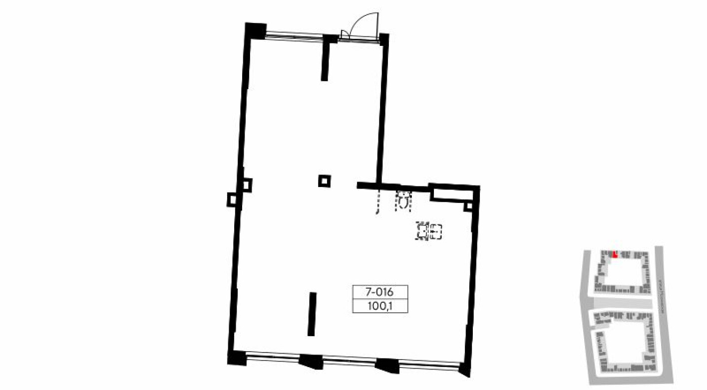 Планировка — Торговое помещение, 100.1 м²
