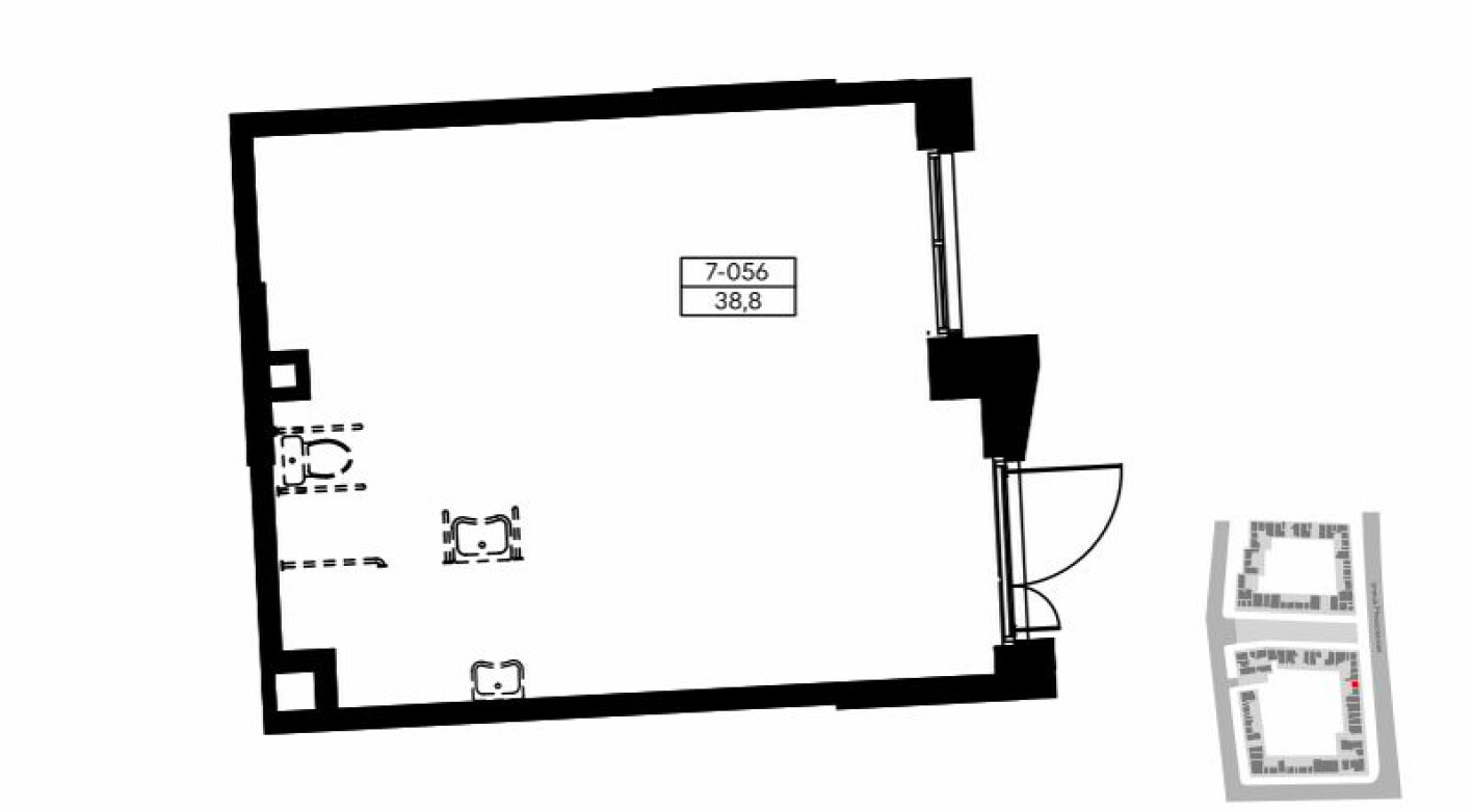 Планировка — Торговое помещение, 38.8 м²