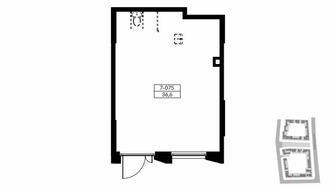Планировка — Торговое помещение, 36.6 м²