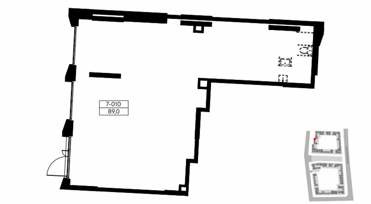 Планировка — Торговое помещение, 89.0 м²