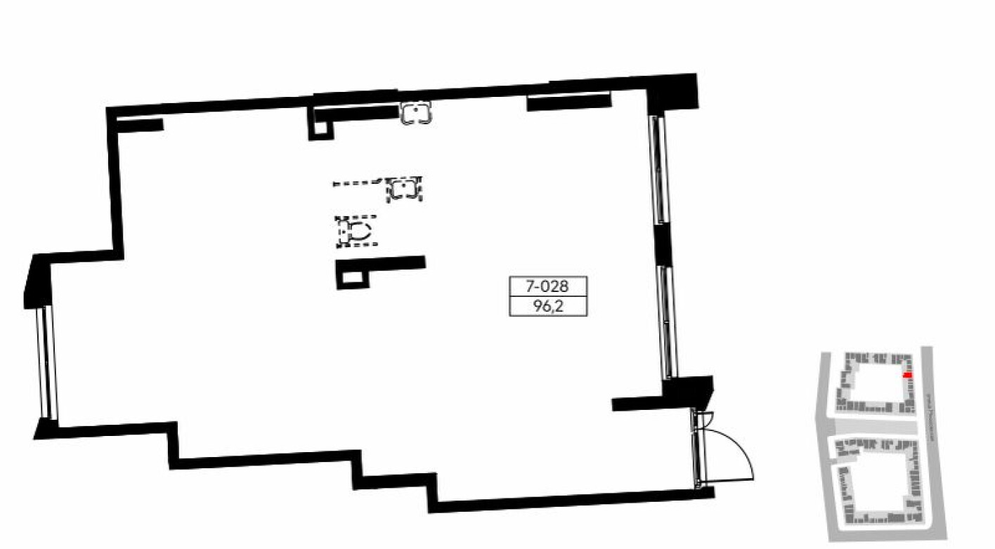 Планировка — Торговое помещение, 96.2 м²