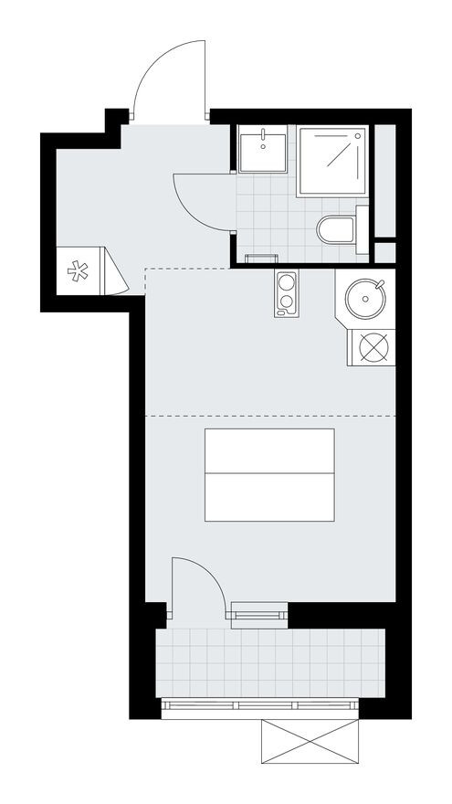 Планировка — Студия-квартира, 20.6 м²
