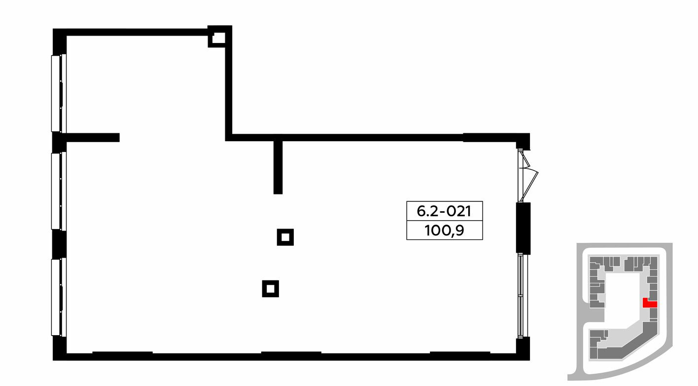 Планировка — Торговое помещение, 100.9 м²