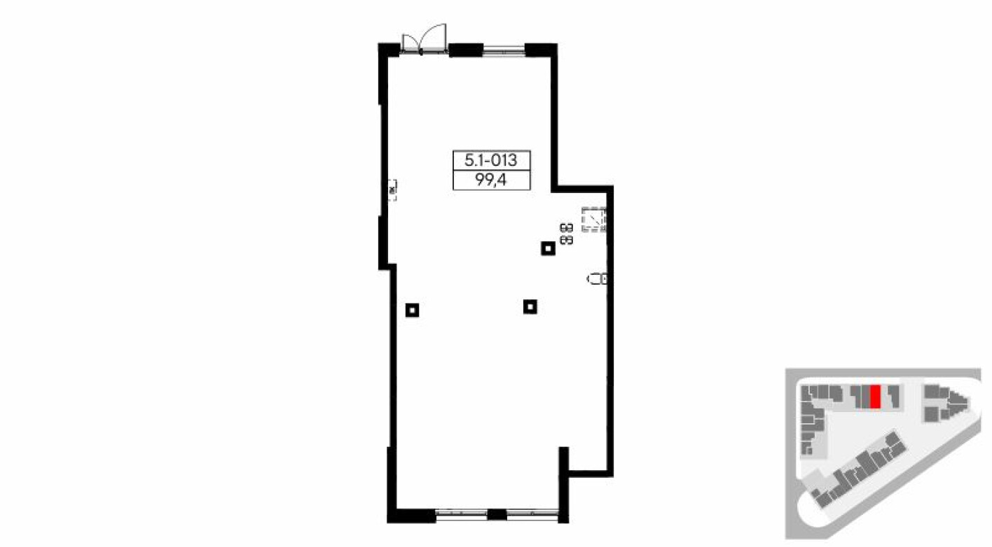 Планировка — Торговое помещение, 99.4 м²