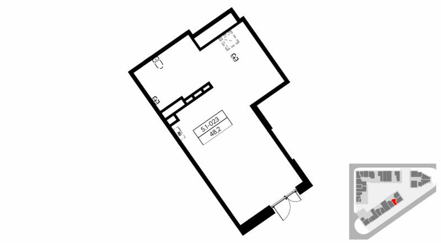 Планировка — Торговое помещение, 48.2 м²