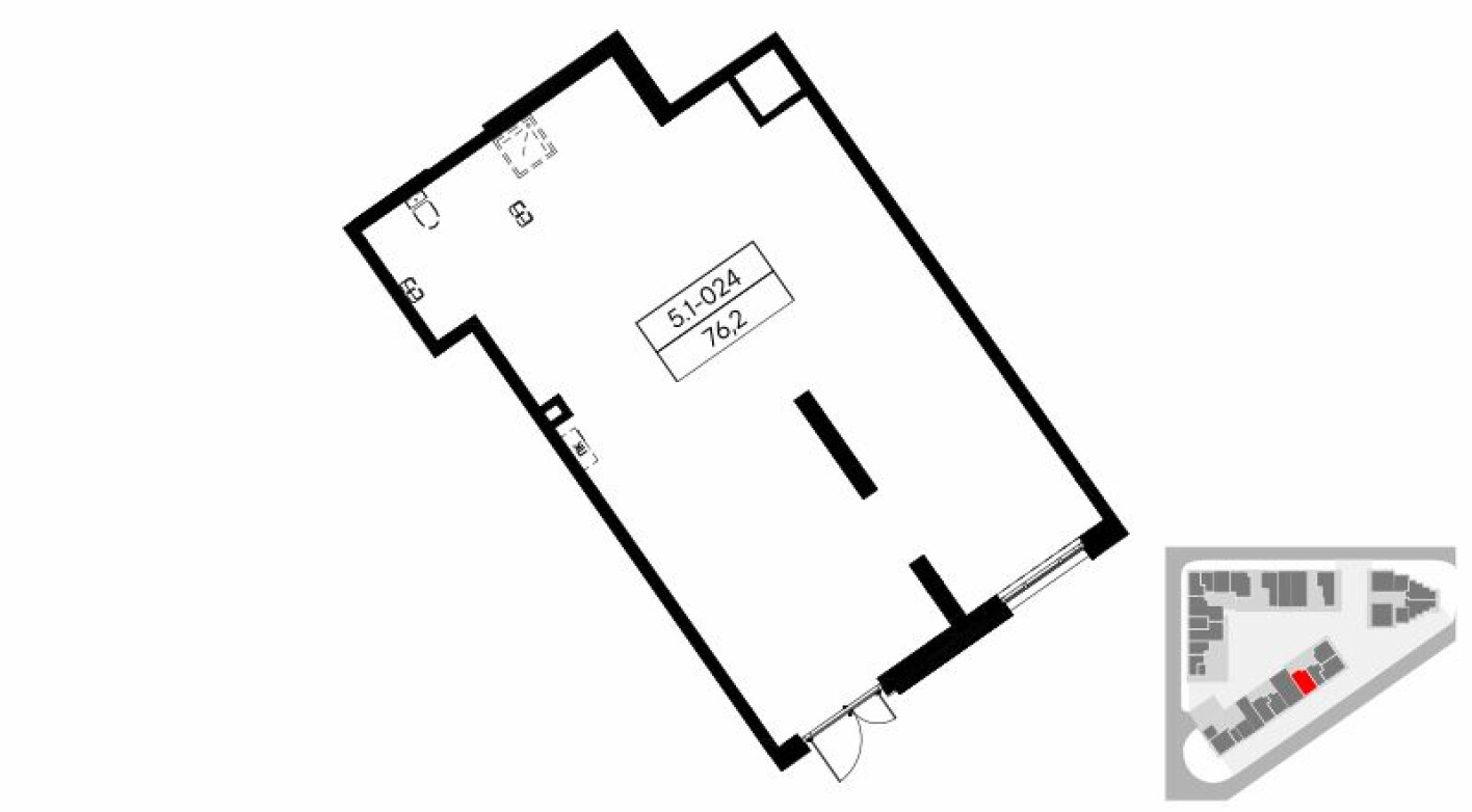 Планировка — Торговое помещение, 76.2 м²