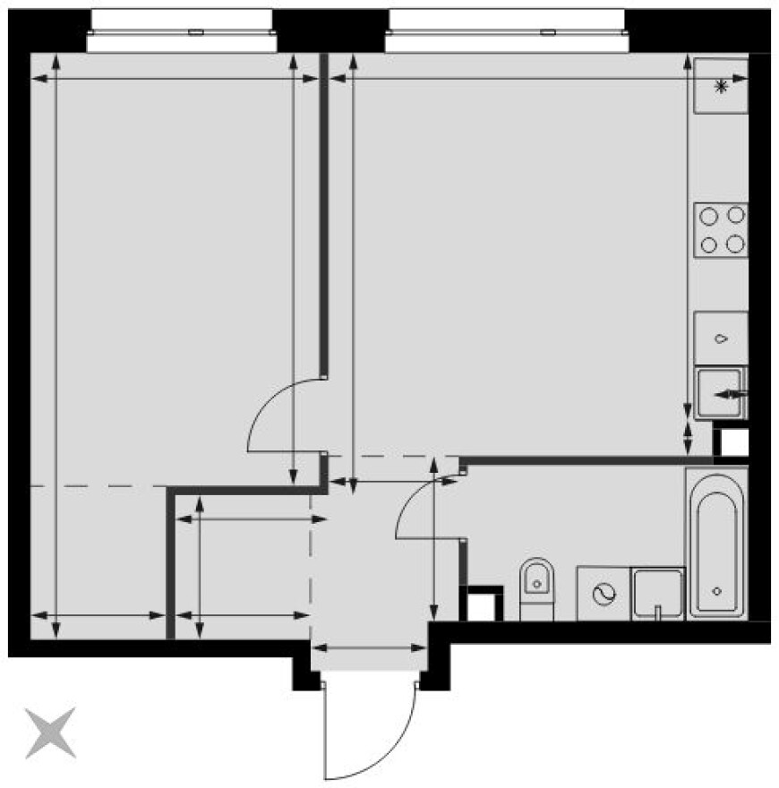 Планировка — 2е квартира, 49.8 м²