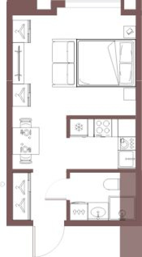 Планировка — Студия-квартира, 28.2 м²