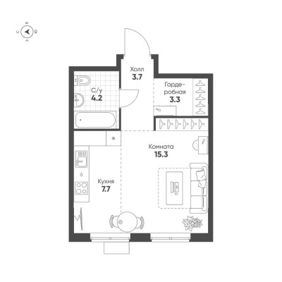 1к. квартира