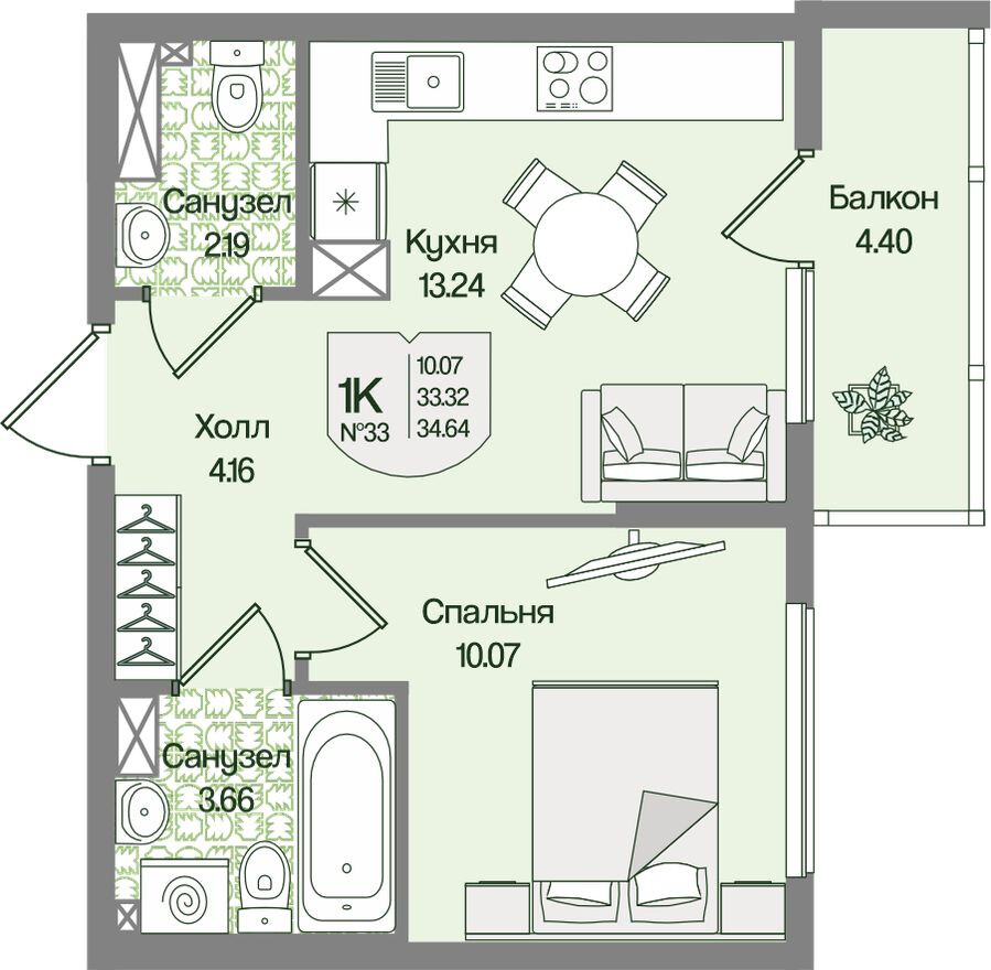 1к. квартира